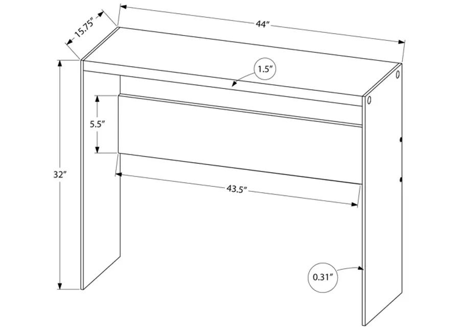 Monarch Specialties I 3232 Accent Table, Console, Entryway, Narrow, Sofa, Living Room, Bedroom, Tempered Glass, Laminate, Grey, Clear, Contemporary, Modern