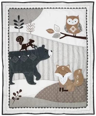 Lambs & Ivy Woodland Forest Animal Nursery 5-Piece Baby Crib Bedding Set - Gray