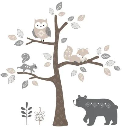 Lambs & Ivy Woodland Forest Animal Nursery 5-Piece Baby Crib Bedding Set - Gray