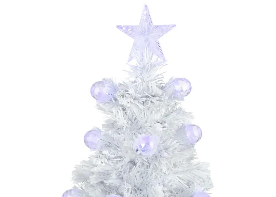 3' Pre-Lit White Fiber Optic Artificial Christmas Tree  White Lights