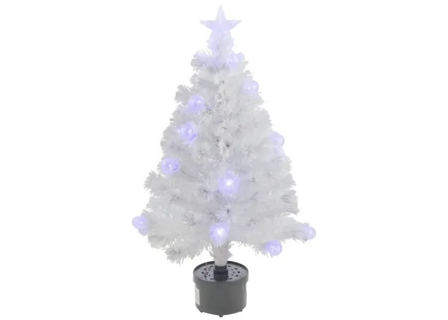 3' Pre-Lit White Fiber Optic Artificial Christmas Tree  White Lights