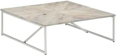 vidaXL Coffee Table 43.3"x43.3"x14.1" Solid Mango Wood, 247698