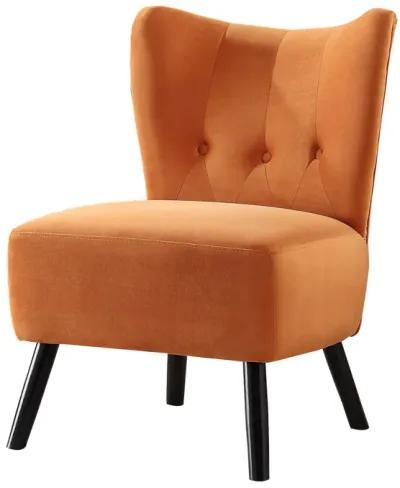 Armless Accent Chair with Flared Back and Button Tufting