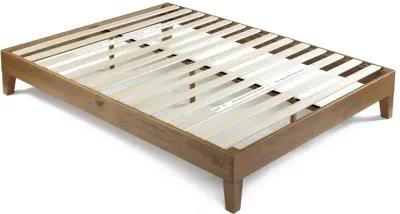 QuikFurn Full size Solid Wood Low Profile Platform Bed Frame in Pine Finish