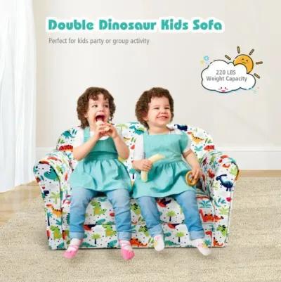 Hivvago Double Kids Dinosaur Sofa Children Armrest Couch