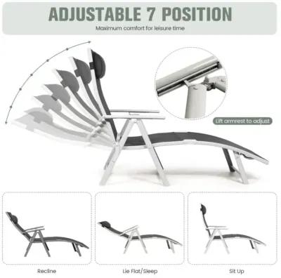 Outdoor Lightweight Folding Chaise Lounge Chair