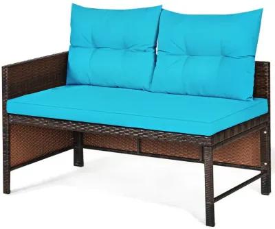 3 Pieces Patio Wicker Rattan Sofa Set