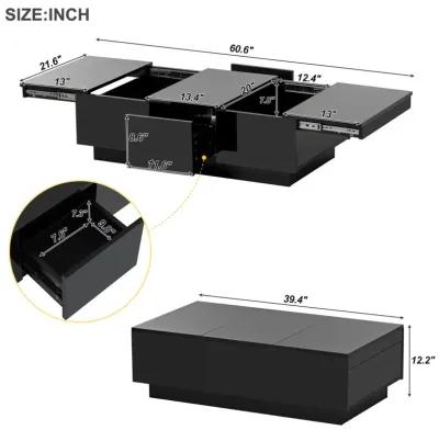 Multi-Use Coffee Table with Hidden Storage & Sliding Top