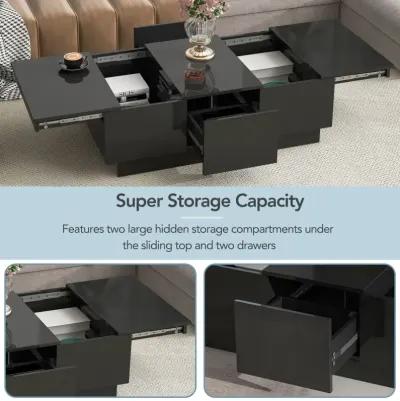 Multi-Use Coffee Table with Hidden Storage & Sliding Top