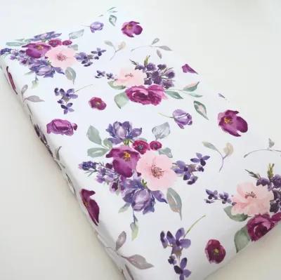 Baby Changing Pad Cover - Purple & Blush Floral