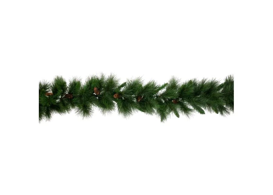 9' x 14" White Valley Pine with Pine Cones Artificial Christmas Garland - Unlit