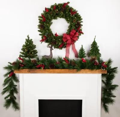 9' x 14" White Valley Pine with Pine Cones Artificial Christmas Garland - Unlit