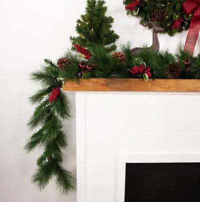 9' x 14" White Valley Pine with Pine Cones Artificial Christmas Garland - Unlit