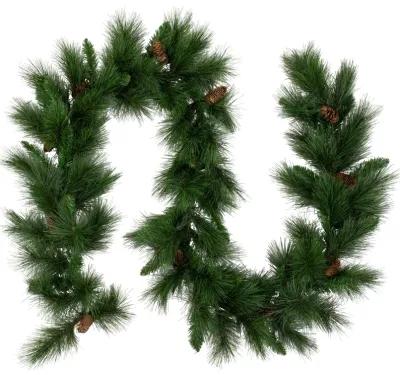 9' x 14" White Valley Pine with Pine Cones Artificial Christmas Garland - Unlit