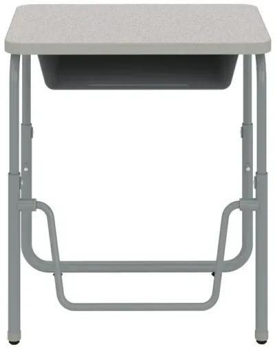 AlphaBetter®  2.0 Height – Adjustable Student Desk with Book Box and Pendulum Bar 22”-30” - Gray