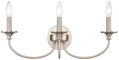 Cecil 22'' Wide 3-Light Nickel Vanity Light