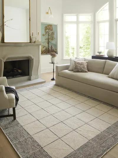 Francis FRA02 Cream/Black 3'6" x 5'6" Rug