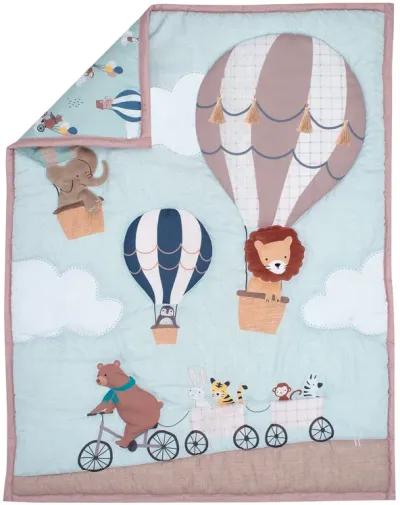 Bedtime Originals Up Up & Away 3-Piece Animals/Hot Air Balloon Crib Bedding Set