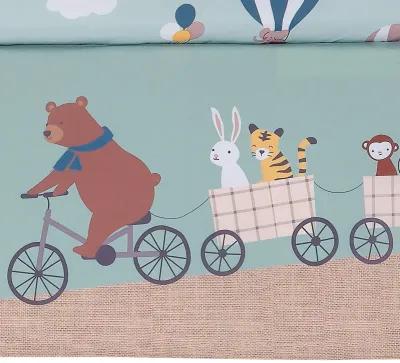 Bedtime Originals Up Up & Away 3-Piece Animals/Hot Air Balloon Crib Bedding Set