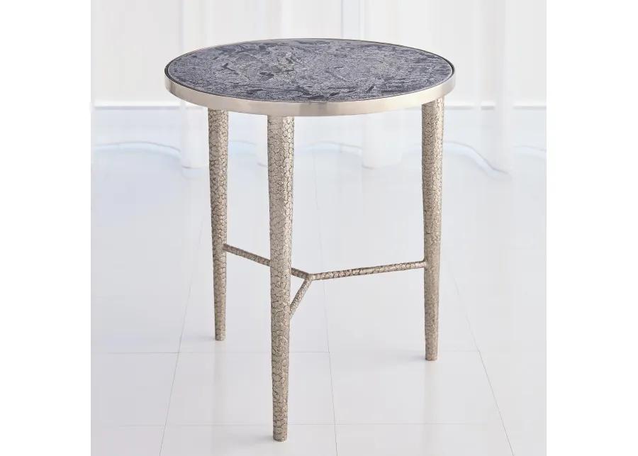 Hammered End Table- Silver