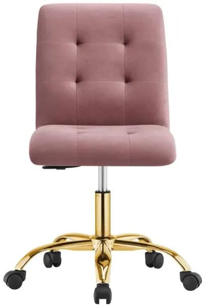 Modway Prim Home Office Desks and Chairs, Gold Dusty Rose