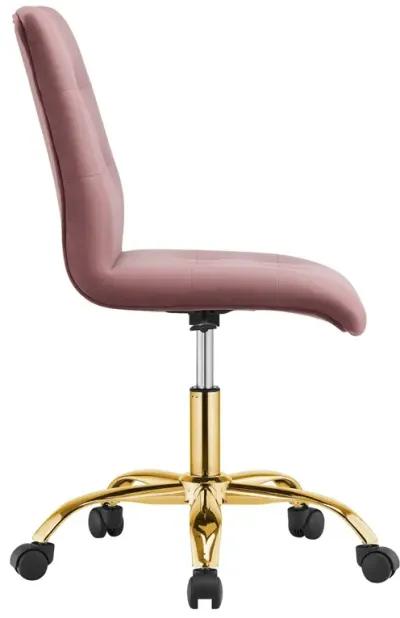 Modway Prim Home Office Desks and Chairs, Gold Dusty Rose