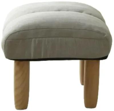 Hivvago Modern Contemporary Linen Ottoman Foot Stool with Wooden Finish