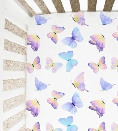 Super Soft Fitted Crib Sheet - Butterfly