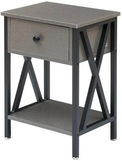 Set of 2 - 1 Drawer Nightstand with X-Shaped Sides