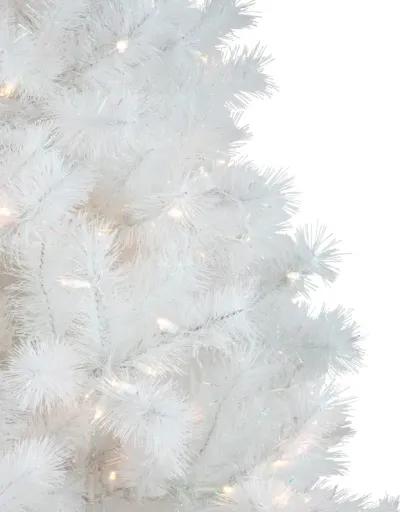 6.5' Pre-Lit White Alaskan Pine Artificial Christmas Tree  Warm White LED Lights