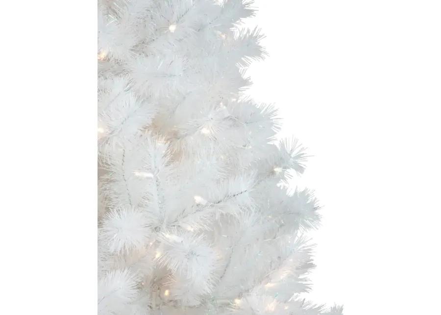 6.5' Pre-Lit White Alaskan Pine Artificial Christmas Tree  Warm White LED Lights