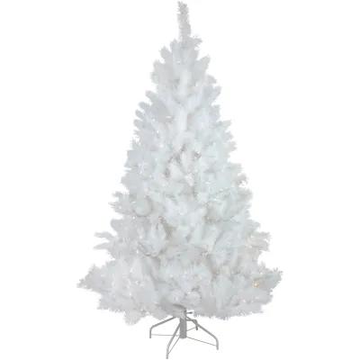 6.5' Pre-Lit White Alaskan Pine Artificial Christmas Tree  Warm White LED Lights