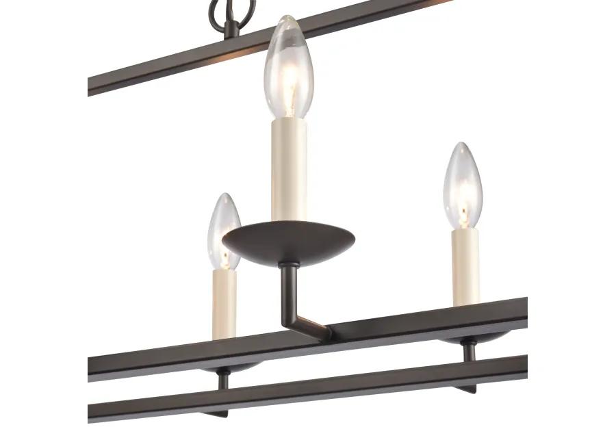 Joanie 34'' Wide 6-Light Bronze Linear Chandelier