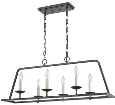 Joanie 34'' Wide 6-Light Bronze Linear Chandelier