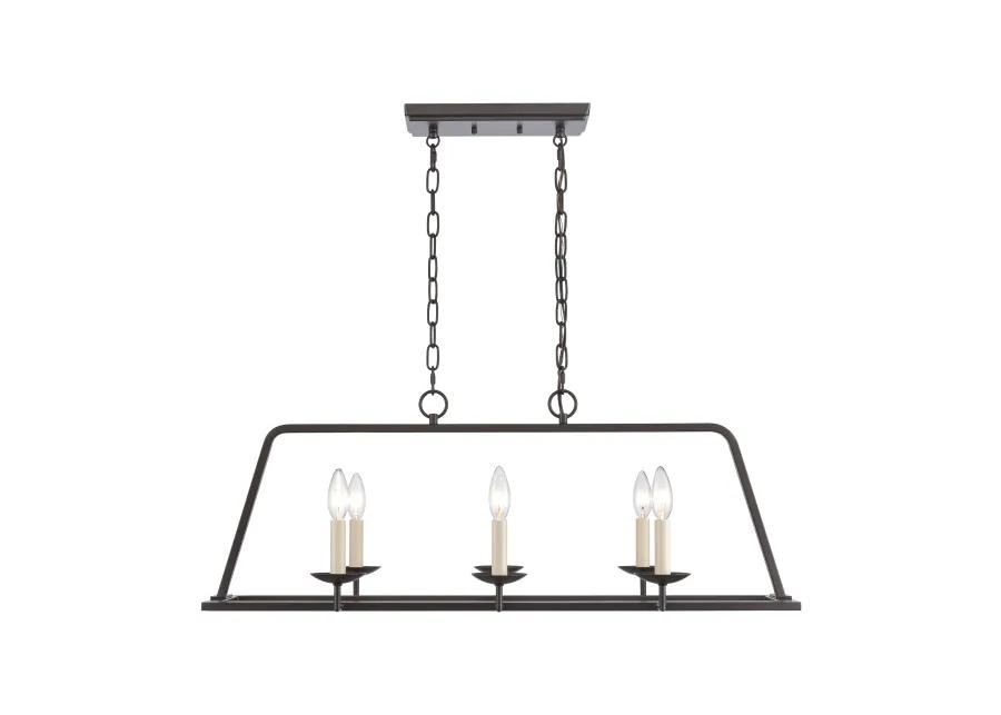 Joanie 34'' Wide 6-Light Bronze Linear Chandelier