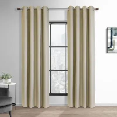 Thermaplus Newberry Blackout Window Treatment Grommet Curtain Panel for Bedroom Livingroom 52" x 95" Linen