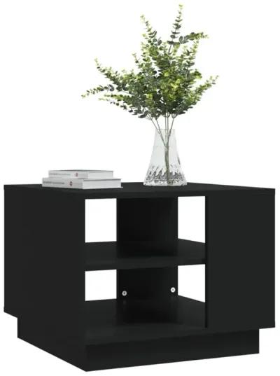 vidaXL Coffee Table Black 21.7"x21.7"x21.7" Chipboard