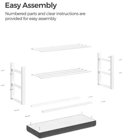 3-Tier Shoe Bench with Foam Padded Seat - Entryway Storage Organizer