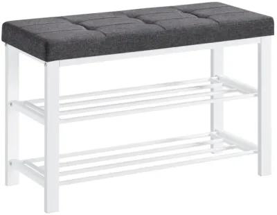 3-Tier Shoe Bench with Foam Padded Seat - Entryway Storage Organizer