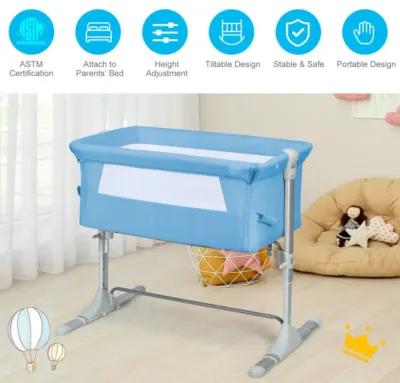 Hivago Travel Portable Baby Bed Side Sleeper  Bassinet Crib with Carrying Bag