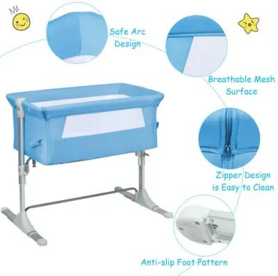 Hivago Travel Portable Baby Bed Side Sleeper  Bassinet Crib with Carrying Bag