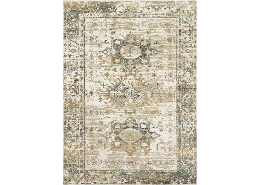 James JAE02 Ivory/Multi 5'3" x 7'8" Rug by Magnolia Home by Joanna Gaines