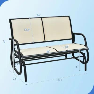 Swing Glider Chair 48 Inch Loveseat Rocker Lounge Backyard