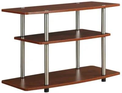 Hivvago Modern Wood and Metal TV Stand in Cherry Brown Finish