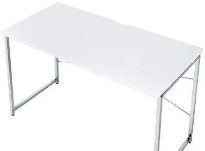 Writing Desk with X Shaped Cross Bar and Chrome Finish