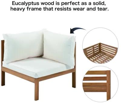 Merax Wood Structure Outdoor Sofa Set with Table