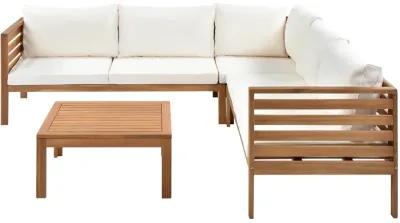 Merax Wood Structure Outdoor Sofa Set with Table