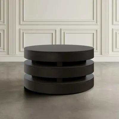 Jofran Brix Mid-Century Modern Floating Sculpture Round Layered Coffee Table