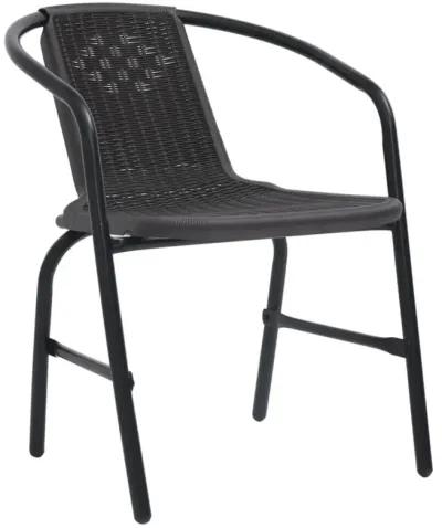 vidaXL Garden Chairs 8 pcs Plastic Rattan and Steel 242.5 lb