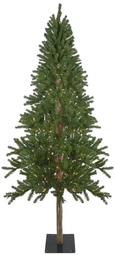 7' Pre-Lit Medium Alpine Artificial Christmas Tree  Clear Lights